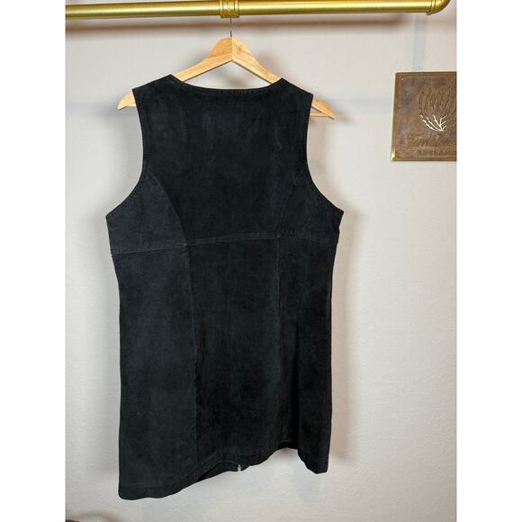 Women's Wilsons Maxima Black Leather Suede Zip Front Sleeveless Dress Size XL - Picture 7 of 9
